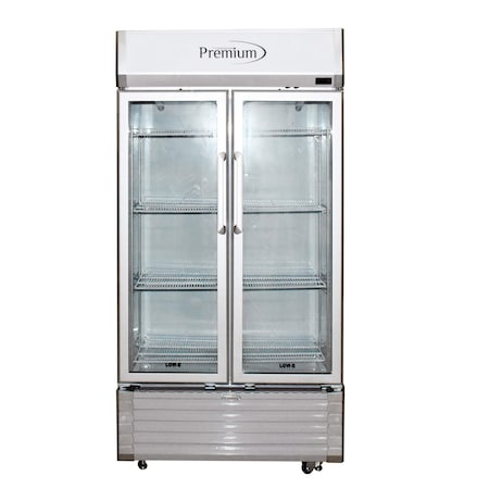 Premium Levella Premium Levella 16 cu. ft. Commercial Display Refrigerator Two Glass Door Merchandiser in Silver PRN165DX